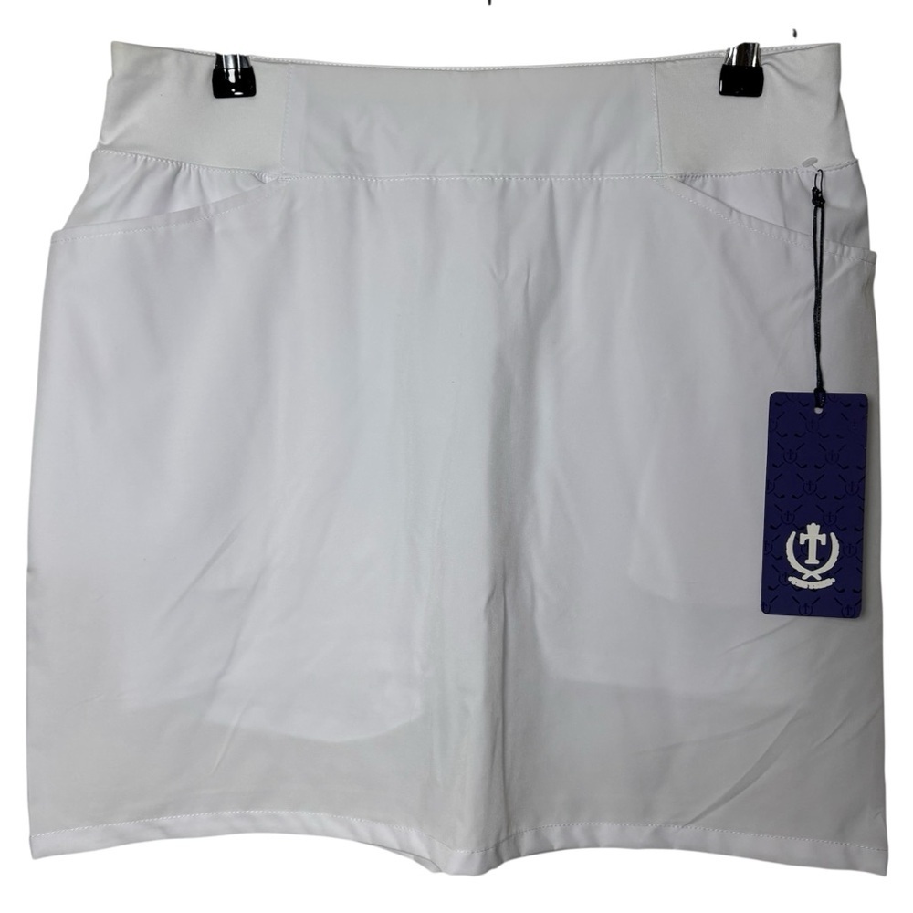 Tee Time Golf Skort Women Small Pull On Golf White Pickeball Tennis Pockets NWT